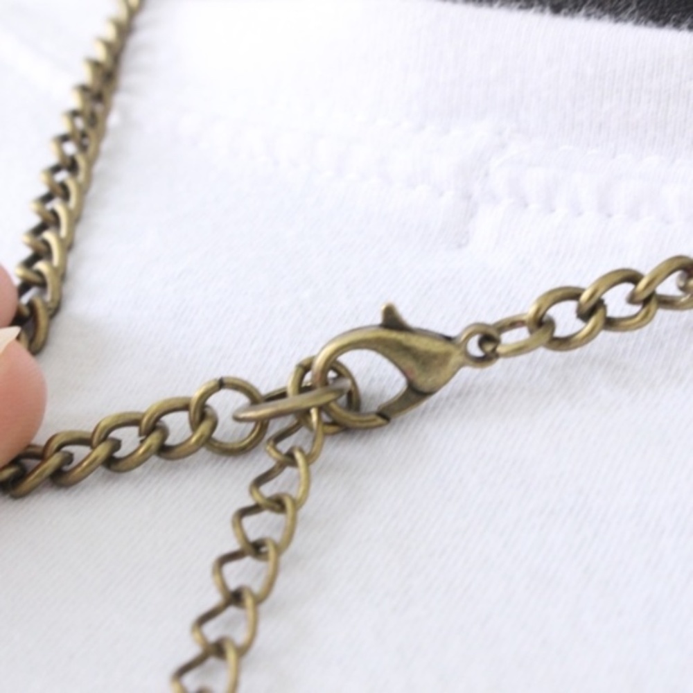 New Boho Statement Necklace Brass Turquoise - Picture 8 of 8